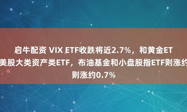 启牛配资 VIX ETF收跌将近2.7%，和黄金ETF领跌美股大类资产类ETF，布油基金和小盘股指ETF则涨约0.7%